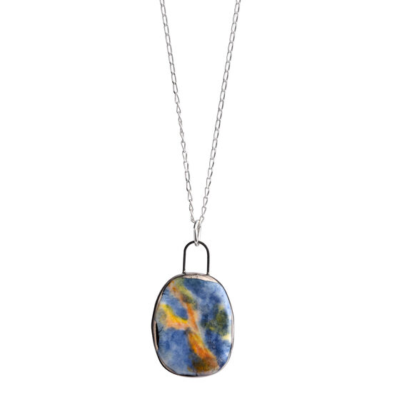 Dappled water porcelain pendant necklace